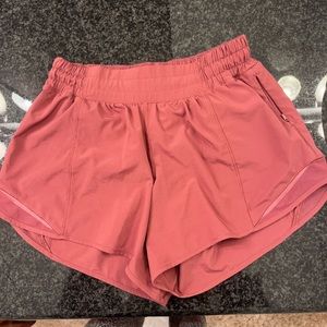 Size 6 coral lululemon shorts